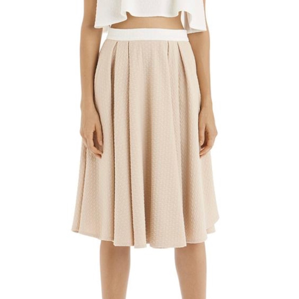 Torn by Ronny Kobo May Textured Midi Skirt in Alm